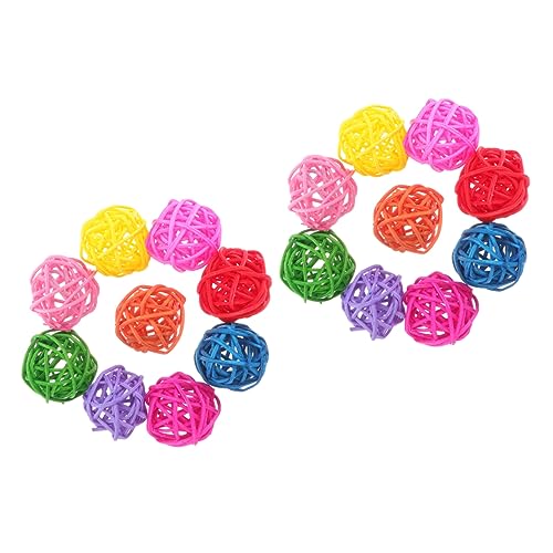 Angoily 20stücke Rattankugeln Für Vögel Kauspielzeug Für Papageien Und Wellensittiche Bunte Farben Spielzeug Für Hamster Fördert Beschäftigung Und Bewegung Im Käfig Angoily 20stücke Rattankugeln Für Vögel Kauspielzeug Für Papageien Und Wellensittiche Bunte Farben Spielzeug Für Hamster Fördert Beschäftigung Und Bewegung Im Käfig von Angoily