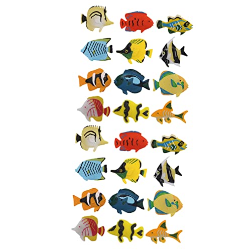 Angoily 24St künstlicher Fisch Kids Toys Ozean-Dekor Kinderkoffer Tropische Modelle Spielzeug Desktop-Aquarienfische Aquarienzubehör Wanne gefälschter Fisch Statue Zierfische Skulptur PVC von Angoily