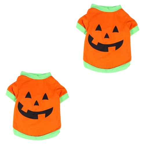 Angoily 2St Halloween-Haustierkleidung Hundeweste Kürbis-Hundebekleidung lustig Halloween-Hunde-Outfit Kleider Halloween-Hundekleidung Haustieranzug klein Mantel Baumwolle von Angoily