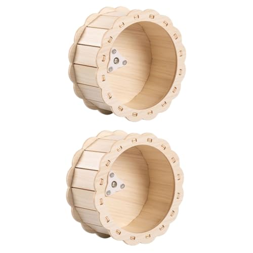 Angoily 2St Laufband für Haustiere Hamster-Rollenrad Mini-Spielzeug Übungsrad Hamsterspielzeug aus Holz Indoor-Hamster-Übungsspielzeug Stumm Chinchilla Hamsterbedarf Igel hölzern von Angoily