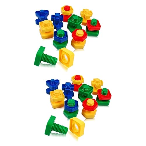Angoily 2St Spielzeuge Papageien-Puzzlespielzeug Lernspielzeug für Vögel Papageienspielzeug Vögel Bausteine Vogeltrainingsspielzeug Schreibtisch Blöcke Perlen von Angoily