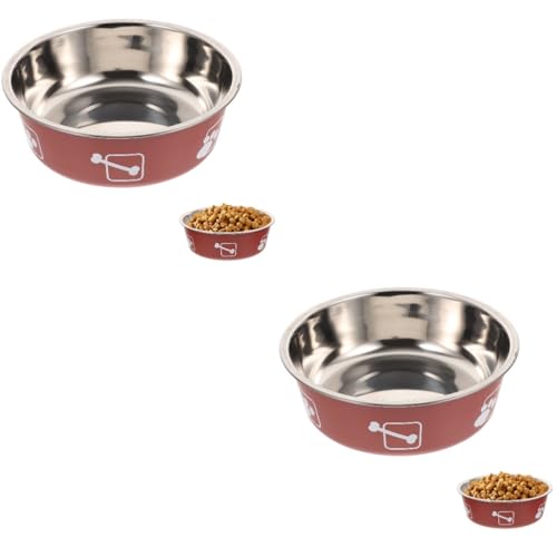 Angoily 2St Edelstahlschüssel für Haustiere zweilagiger Hundenapf Wassernapf für Haustiere Essen Hundenäpfe Futternapf für Hunde Rutschfester Hundenapf hundefutterspender drinnen Zubringer von Angoily
