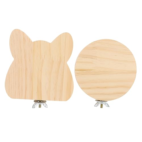 Angoily 2St Hamster-Sprungbrett Plattform für Hamsterkäfige Ständer für Papageienkäfig Kleiner Stand Spielzeug Spielset aus Holz Zubehör für kleine Haustierkäfige hölzern Pedal Kiefernholz von Angoily