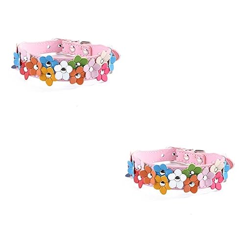 Angoily 2stücke Fashion Flower Decor Verstellbares Haustierhalsband Rosa Aus Strapazierfähigem Pu Für Hunde Katzen Und Welpen Mit Blumenmotiven Und Robustem Zur Leinenbefestigung Angoily 2stücke Fashion Flower Decor Verstellbares Haustierhalsband Rosa Aus Strapazierfähigem Pu Für Hunde Katzen Und Welpen Mit Blumenmotiven Und Robustem Zur Leinenbefestigung von Angoily