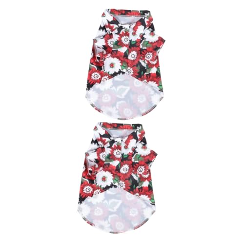 Angoily 2stücke Printed Puppy Shirt Aus Baumwolle Atmungsaktives Sommeroutfit Für Hunde Casual Button down Design Für Kleine Und Mittelgroße Haustiere Für Partys Und von Angoily