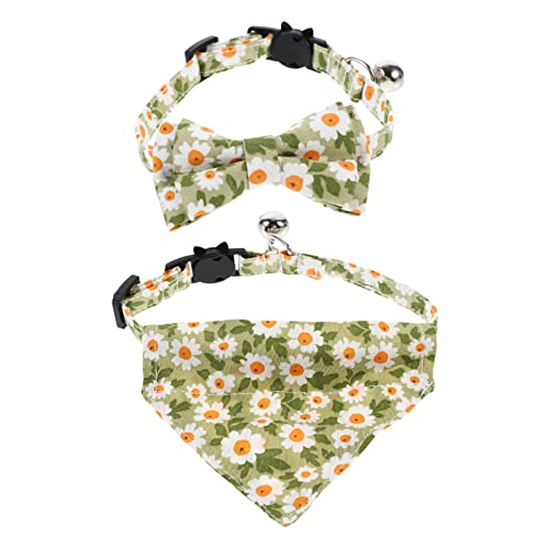 Angoily 2pcs Katze Dreieck Schal Kragen Kätzchen Fliege Kragen Haustier Kostüm Zubehör Haustier Kragen Katze Fliege von Angoily