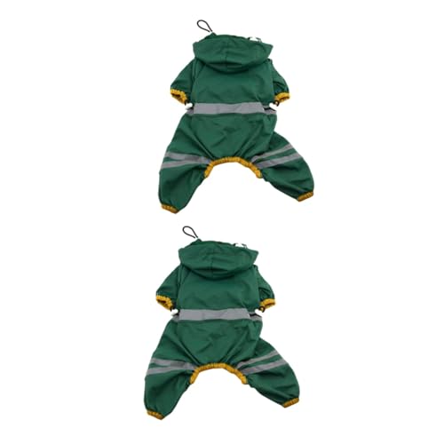 Angoily 2stücke PVC Regenmantel Für Kleine Hunde wasserdichte Atmungsaktive Hunde-Regenjacke Mit Offenem Design Und Elastischen Beinen Für An Regnerischen Tagen Dunkelgrün von Angoily
