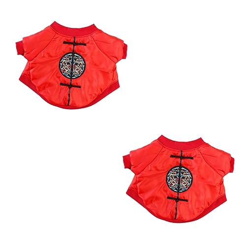 Angoily 2-teiliges Hundekostüm -Anzug Cheongsam Warmer Mantel Modisches und Bequemes Haustier-Outfit von Angoily