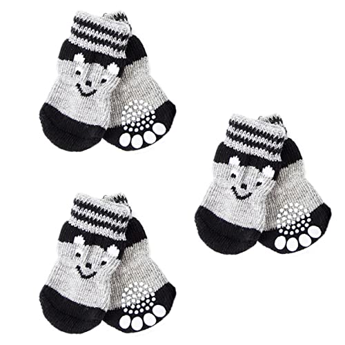 Angoily Thermische Socken 3 Paare Hundeschuh Socken Bodenschoner Sockenschuhe Baumwolle Drinnen Krallenabdeckung Für Katzen Pfotenschützer Für Hunde von Angoily