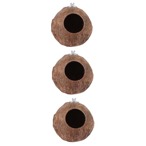 Angoily 3 STK Spielzeug für draußen Spielzeuge Hundeglocken für Halsband hängendes Vogelhaus Nest für kleine Haustiere Vogelnest Langen Schwanz Kokosnussschale Blumentopf Papagei von Angoily