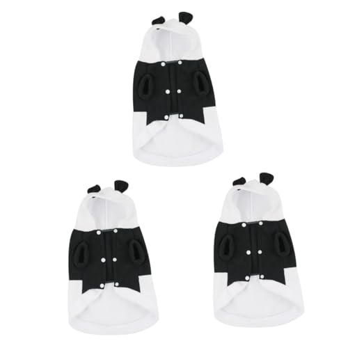 Angoily 3 STK Panda-Haustier-Kleidung Welpen-Pyjama Cosplay-Kostüme Hunde-Outfit Hundejacke Herbst-Winter-Haustierkleidung Pandaförmiges Kostüm Shirt Hundekleidung Verwandlungs-Outfit Weiß von Angoily