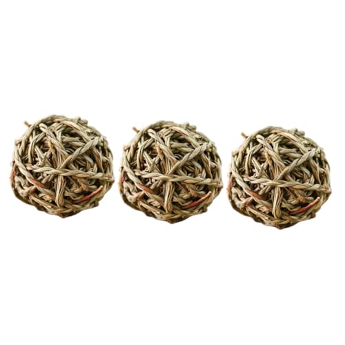 Angoily 3stücke Korbspielzeug Für Haustiere Natürlicher Rattan-Kugel-kauartikel Für Hamster Und Papageien Umweltfreundliches Interaktives Spielzeug Zur Beschäftigung Naturbelassene von Angoily