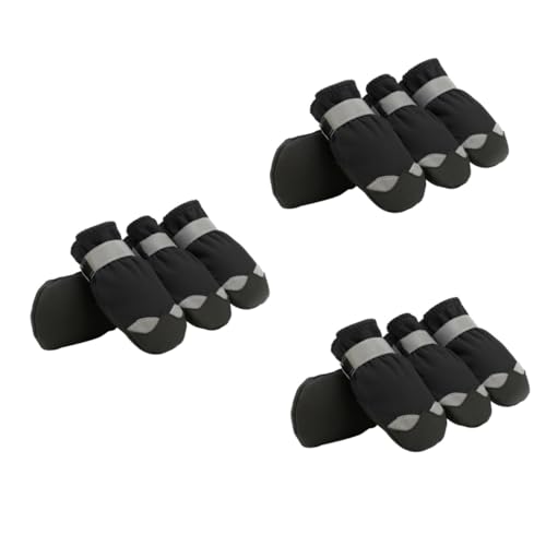Angoily 3 Sets Hundeschuhe Für Outdoor-aktivitäten Winddichte Und Waschbare Schneehundestiefel von Angoily