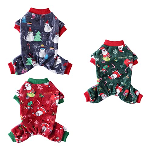 Angoily Haustierkleidung für Haustiere Hundepyjamas 3-teilig Bequemer Warmer Mantel Haustierkleidung Stilvolles Herbst-Schneeflocken-Rentier-Outfit Angoily Haustierkleidung für Haustiere Hundepyjamas 3-teilig Bequemer Warmer Mantel Haustierkleidung Stilvolles Herbst-Schneeflocken-Rentier-Outfit von Angoily
