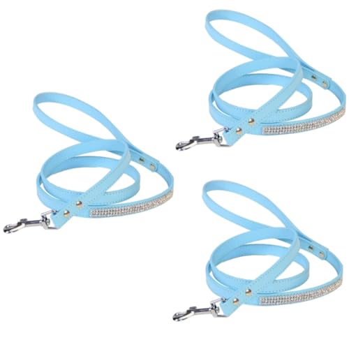 Angoily 3-teiliges Haustierzubehör Hundeleine Aus Pu-Leder Mit Glitzernden Strasssteinen Für Hunde Vielseitig Einsetzbar Angoily 3-teiliges Haustierzubehör Hundeleine Aus Pu-Leder Mit Glitzernden Strasssteinen Für Hunde Vielseitig Einsetzbar von Angoily