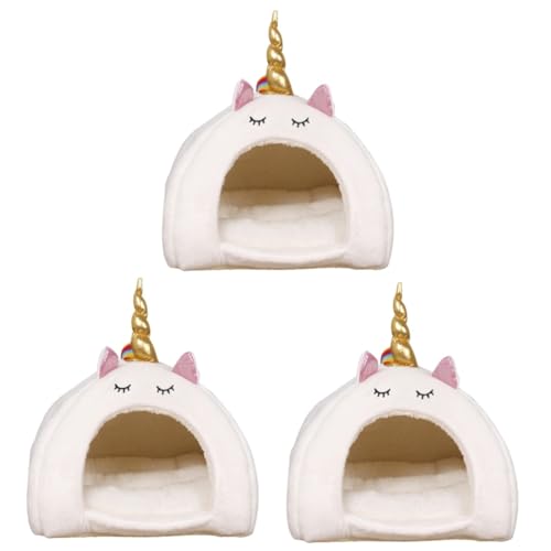 Angoily 3 Stücke Haustier Bett Hamster Bett Warme Nest Für Eichhörnchen Komfortable Bett Weiß Größe von Angoily
