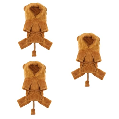 Angoily 3st Pet Dog Lion Transformation Outfit Lustige Löwenkostüme Für Hunde Halloween-haustierkostüm Hunde-Dinosaurier-kostüm Katze Löwe Mähne Kleider Cosplay Einteilige Hose Plüsch von Angoily