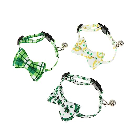 Angoily 3st Haustierhalsband Katzen Haustiere Ausreißer Festival Pet Bow Halsband Katzenschleifenhalsband St. Patricks Day Welpenhalsband Welpen Reine Baumwolle Kleines Haustier von Angoily