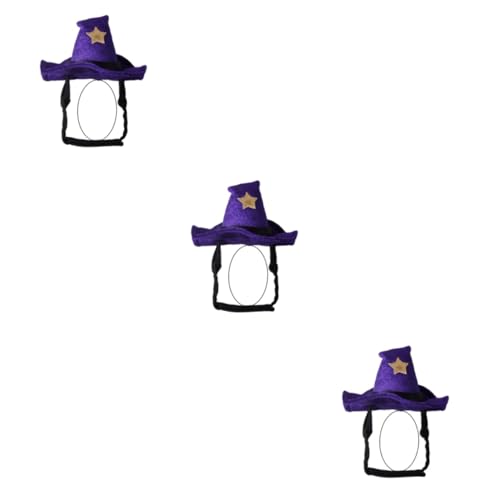 Angoily 3 Stücke Halloween Hexenhut Haustier Kopfbedeckung Beflockung Für Leistung Zeigt Maskerade Parteien von Angoily