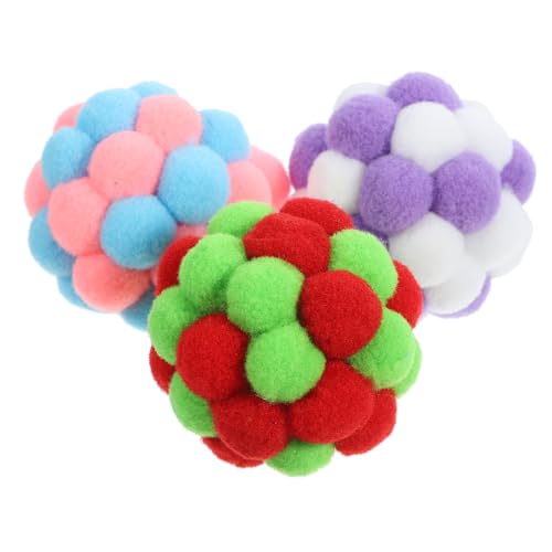 Angoily Katzenspielzeug 3st Katzenglockenball Bunter Katzenball Kätzchen-spielzeugball Ballspielzeug Für Katzen Kätzchen-pom-pom-bälle Katzenbälle Hüpfender Ball Haustier Plüsch Spielzeug Angoily Katzenspielzeug 3st Katzenglockenball Bunter Katzenball Kätzchen-spielzeugball Ballspielzeug Für Katzen Kätzchen-pom-pom-bälle Katzenbälle Hüpfender Ball Haustier Plüsch Spielzeug von Angoily