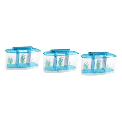 3St Kinder Aquarium aufzuchtfutter Fische stechkartuschen Home Decor angelrolle Goldfischbecken kleines Aquarium Schreibtisch kleines Fischbecken Betta-Panzer Betta-Box Büro von Angoily