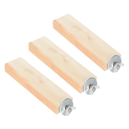 Angoily Hamster Log Spielzeug 3 Stücke Holz Eichhörnchen Stehen Plattform Pedal Bord Handwerkskunst Käfig Zubehör von Angoily