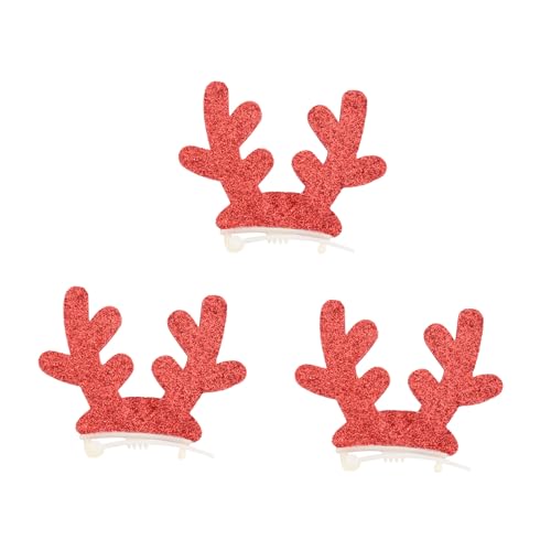 Angoily 3st Weihnachts Haustier Haarschmuck Weihnachtshaarspangen Weihnachtshorn-haarspangen Hund Katze Haarspange Stirnband Tierhaare F17 Rot Requisiten Weihnachten Stoff von Angoily