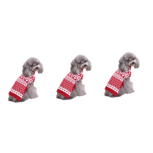 Angoily 3St Weihnachtspullover Weihnachts-Haustier-Bodysuit Weihnachten Haustiere kleiden Weihnachts-Haustier-Overalls Weihnachtshundekostüm Kleidung Hundepullover Chef Wintermantel von Angoily