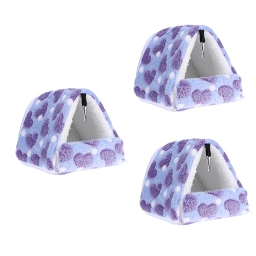 Angoily 3St haustierbett pet Bed haustierfeldbett Mehrzweck-Haustiernest Aktivitätsbereich für Haustiere Igelnest petbett Eichhörnchen Schlafsack der Maus Spielzeug Hamster Violett von Angoily