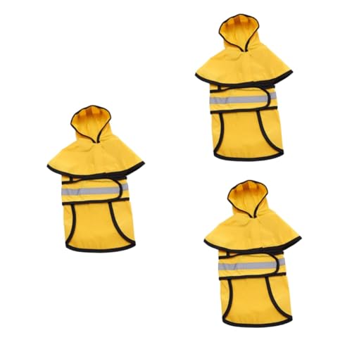 Angoily 3 Stücke Haustier Hund Overall Reflektierende Regenbekleidung Elastische Für Outdoor-Abenteuer Gelb von Angoily