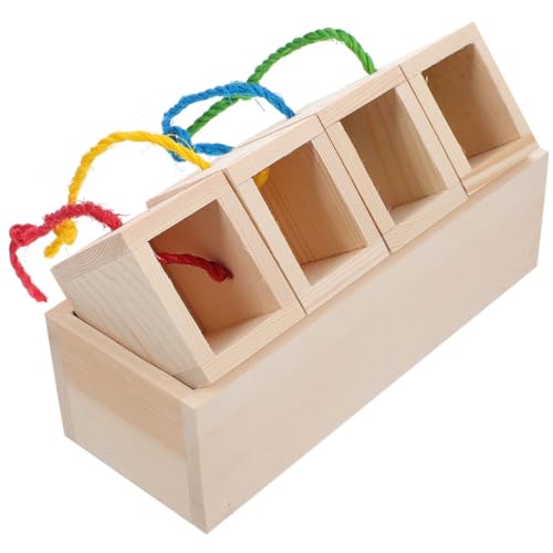 Angoily 3Er-Box Hamster Spielzeug zur Nahrungssuche Kaninchenspielzeug Hasenfutter Papageien-Futterspielzeug Spielzeuge Spielset aus Holz Spielzeug zum Entdecken von Hamsterfutter kauen von Angoily