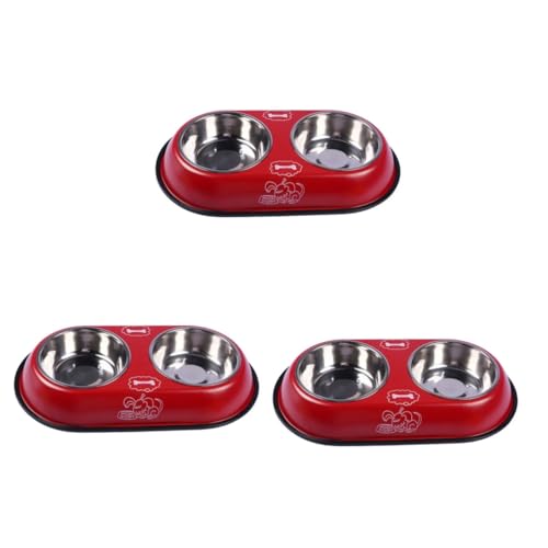 Angoily 3St Stainless Steel inoxlm hundekot hundefutternapf haustiernapf Futternapf für Haustiere doppelter Futternapf für Hunde Haustiernapf aus Edelstahl der Hund Haustierzubehör von Angoily