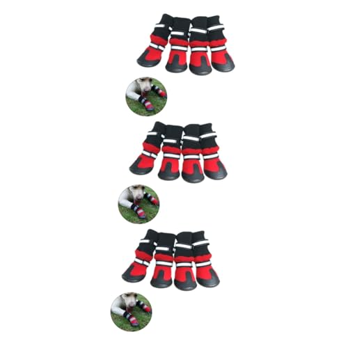 Angoily Hunde Antirutsch Schuhe Schneestiefel 3st Hundeschuhe Pfote Haustier Welpe Hunde Regen Schuhe von Angoily