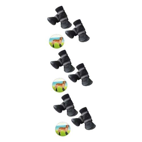 Angoily 3 Stücke Hund Wandern Stiefel Bequeme Größe XL Schwarz Haustier Schuhe Hund Laufschuhe Booties Für Hunde von Angoily