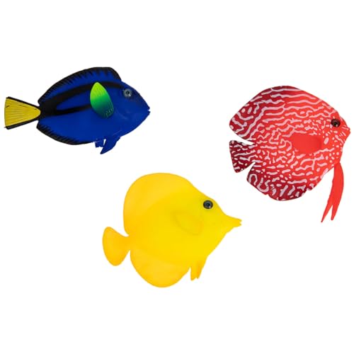 Angoily 3st Leuchtender Künstlicher Fisch Zubehör Für Aquarien Ozean-dekor Tierspielzeug Gefälschte Fischverzierung Fluoreszierender Falscher Fisch Meeresdekor Kieselgel Scheinen Aquarium von Angoily