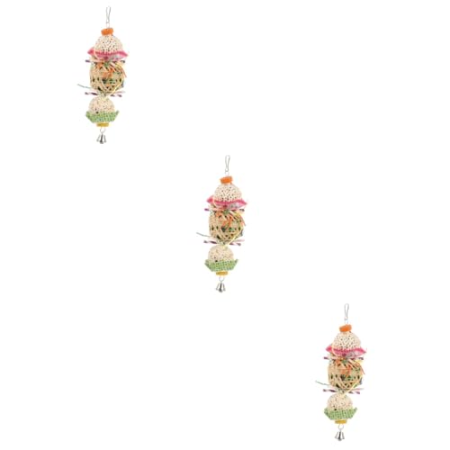 Angoily 3St Papagei Kauspielzeug hängendes Spielzeug Vogel-Kabob Vogelkäfig Spielzeuge Kauspielzeug für Vögel Haustierspielzeug natürlich Zubehör Vogelfütterer Kleiner Papagei hölzern von Angoily