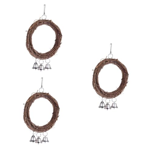 Angoily 3 Stücke Vogel Papagei Spielzeug Schaukel Spielen Papagei Schaukel Rattan Barsch Mit Glocken Für Vogel Spielzeug Glocke Angoily 3 Stücke Vogel Papagei Spielzeug Schaukel Spielen Papagei Schaukel Rattan Barsch Mit Glocken Für Vogel Spielzeug Glocke von Angoily