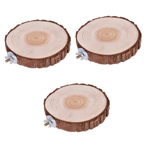 Angoily 3 Stücke 8-12cm Runde Vogel Plattform Stehen Rack Interaktive Papagei Spielzeug Bord Holz Zweig Barsch Spielzeug Für Käfig von Angoily