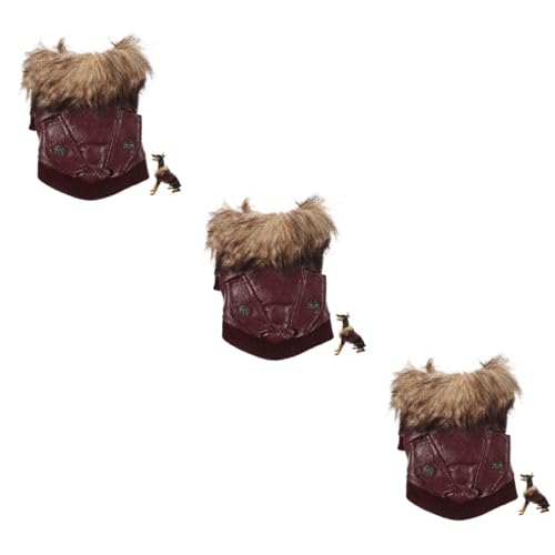 Angoily 3st Warme Hundejacke Hunde Winterjacke Kostüm Für Haustiere Bei Kaltem Wetter Winter Hundemantel Hundepullover Warme Hundekleidung Welpenmantel Erdfarben Haustierzubehör Plüsch von Angoily
