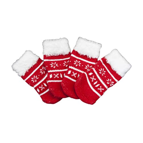 Angoily 4 Paar Haustier-Welpen-Socken Weihnachtssocken Schutz rutschfeste Socken thermische Socken Hundesocken Baumwollsocken für Haustiere VIP Stiefel Angoily 4 Paar Haustier-Welpen-Socken Weihnachtssocken Schutz rutschfeste Socken thermische Socken Hundesocken Baumwollsocken für Haustiere VIP Stiefel von Angoily