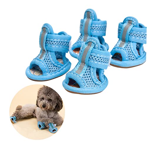 Angoily 4 Stück Pfotenschutz Schuhe Hundesocken Hunde Socken Dog Boots Pfotenschutz Für Hunde Pfotenschutz Katze Hunde Katze Schuhe rutschfeste Hundeschuhe Atmungsaktive Stiefel Sanft von Angoily