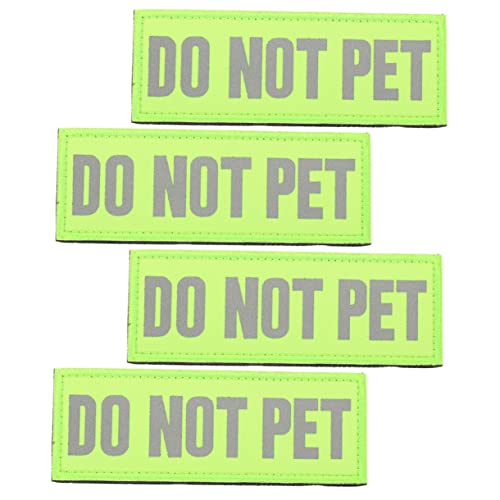 4 Stück Dienst Hunde Patch Nicht streicheln Welpengeschirr für kleine Hunde Safety Safe todsicher Hundeflecken Reflexstreifen für Diensthunde Haustier Etikett Klebeband Gurt Nylon von Angoily