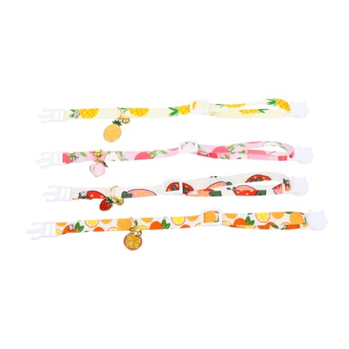 Angoily 4 Stück Fruchtglocken-Halsband Weihnachts-welpen-Outfit Kleines Katzenhalsband Weihnachtskatzenkostüm Welpenhalsband Baumwolle Polyester Halskette Haustier Katze von Angoily