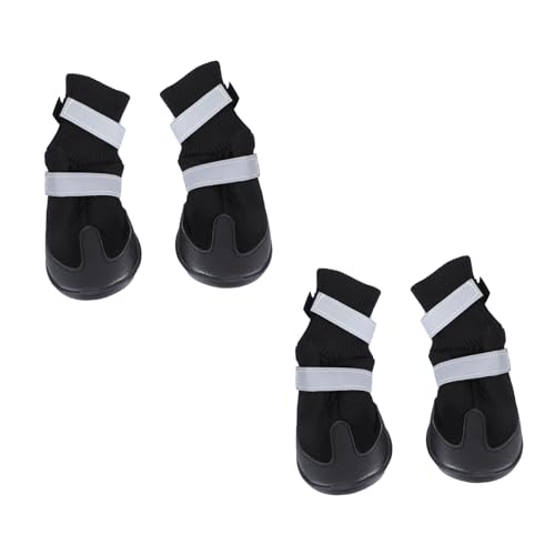 Angoily Hundelaufschuhe 4pcs Haustier Hundestiefel Schneestiefel Schwarz Bequeme Warme Schuhe von Angoily