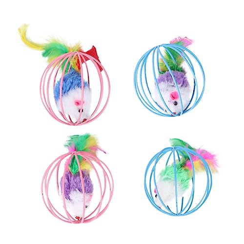 Angoily Katzenspielzeug-Set 4-teilig Kreative Ratten Drahtmaus Plüschspielzeug Für Kätzchen Stabilisiert Die Stimmung Der Katze Zufällige Farbe Angoily Katzenspielzeug-Set 4-teilig Kreative Ratten Drahtmaus Plüschspielzeug Für Kätzchen Stabilisiert Die Stimmung Der Katze Zufällige Farbe von Angoily