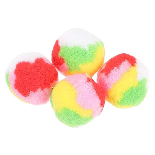 Angoily 4 Stück Katzenspielzeugball Katzenbedarf Katzenkratzspielzeug Für Drinnen Kätzchen-Pompon-Spielzeug Kätzchen Spielzeug Gefilzte Stoffbälle Kätzchen Kratzbaum Haushalt Plüsch von Angoily