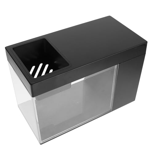 Angoily 4 Ökologisches Aquarium Kleines Fischbecken Betta Aquarium Starter-kit Mini Kleines Aquarium Mini Tischaquarium Mehrzweck-Aquarium Quadrat Kleiner Wassertank von Angoily