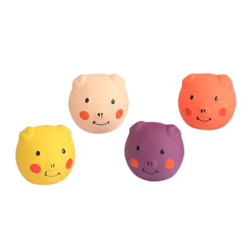 Angoily 4 Stück Schweinekopf-Kugelspielzeug Hundeball interaktives Spielzeug Hunde-Kauspielzeug Dogs Toys hundespielzeuge zahnbürste Hündchen Haustier Kind Emulsion von Angoily