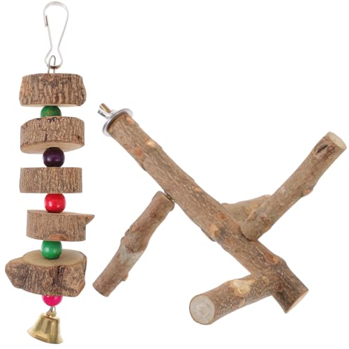 Angoily 2sets Vogel Klettern Pole Stand Vogel Spielzeug Für Nymphensittich Sittiche Papagei Vogel Käfig Zubehör 2 Stücke * 2 von Angoily