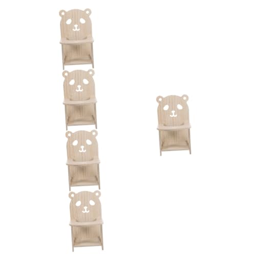 Angoily 5 Sätze Hamsterstuhl Tierkäfig Spielzeuge Stühle für kleine Haustiere Mini-Haustierstühle entzückendes Chinchilla-Spielzeug Miniatur Meerschweinchen Essensstuhl Zubehör hölzern von Angoily